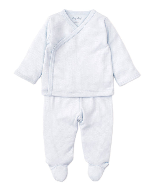 Pointelle Cross Tee/Pant-Light Blue