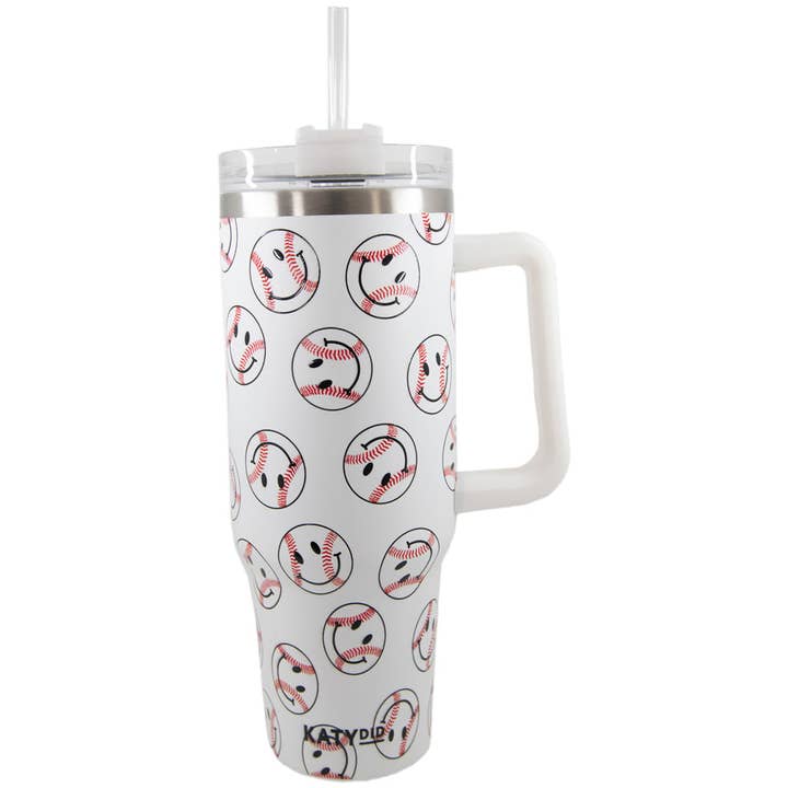 Baseball Happy Faces Stainless Steel Tumbler