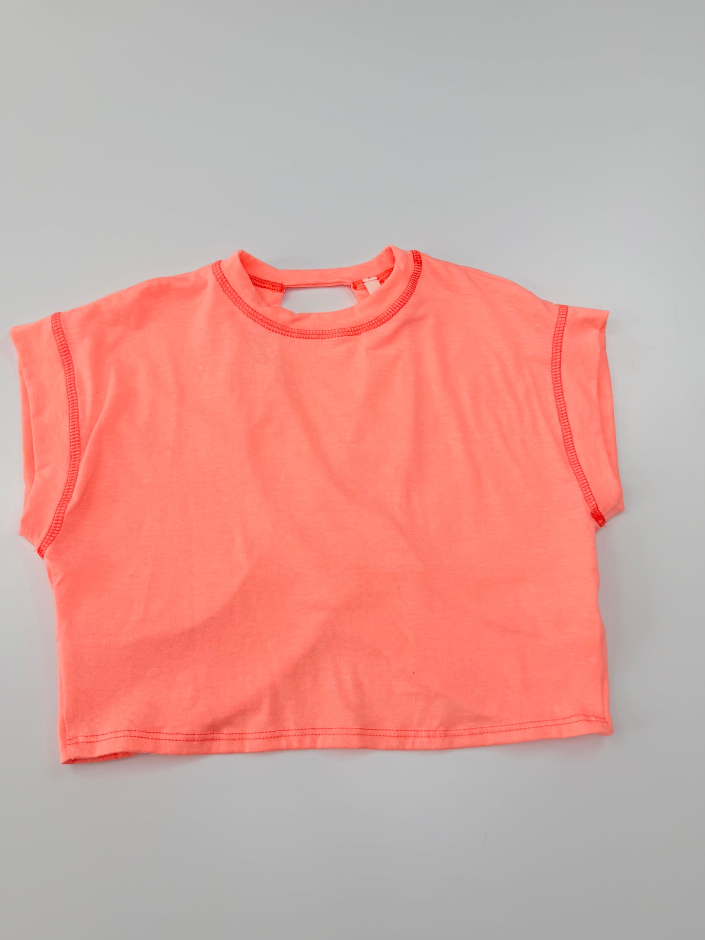 Neon Coral Cutout Back Tee