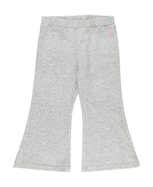 Rib Knit Flare Leggings-Gray