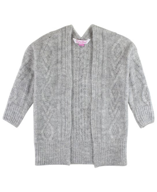 Cozy Sweater Knit Open Gray Cardigan