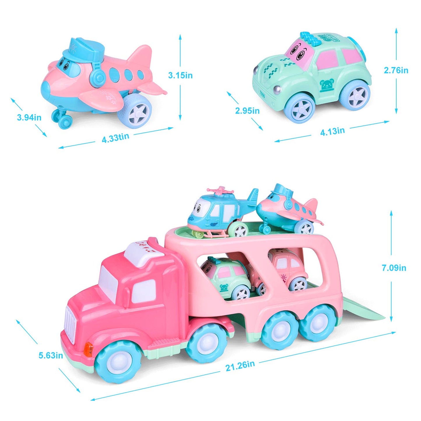 Cartoon Vehicles Car Carrier w/Lights & Sounds