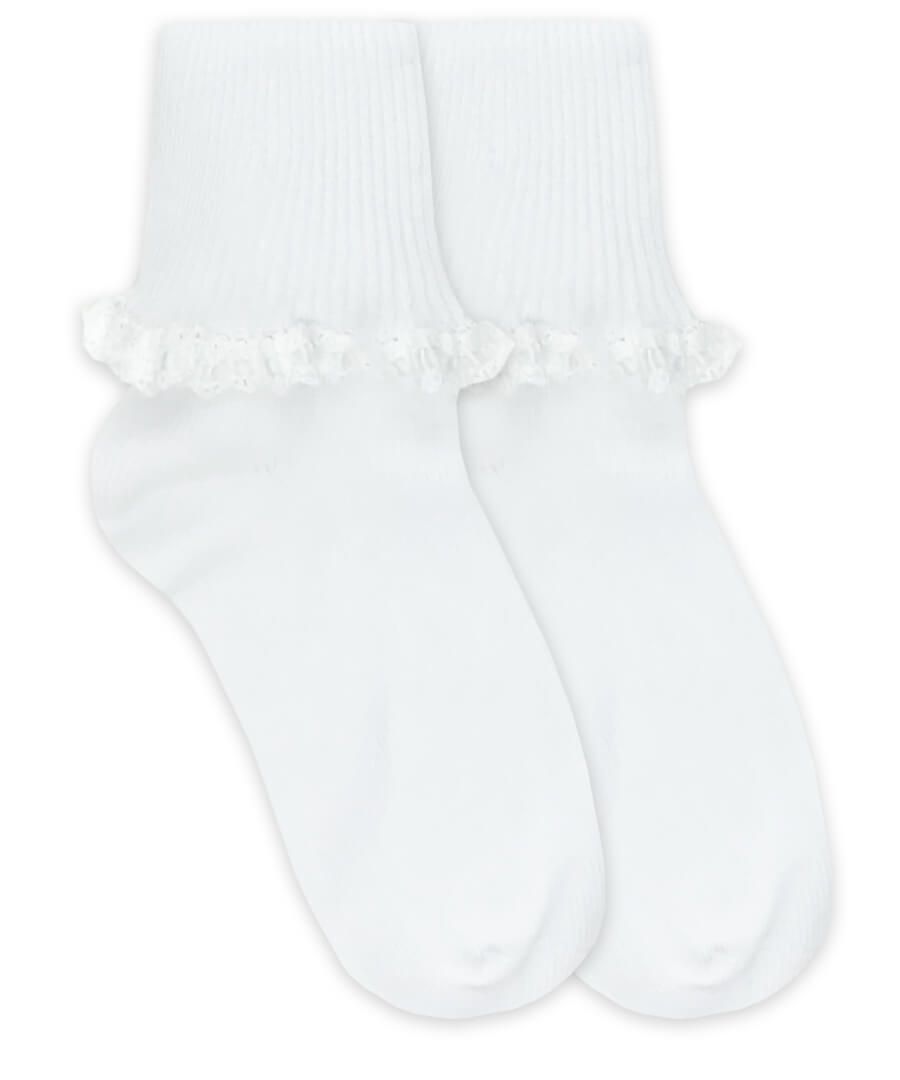 Cluny & Satin Lace Cuff Socks