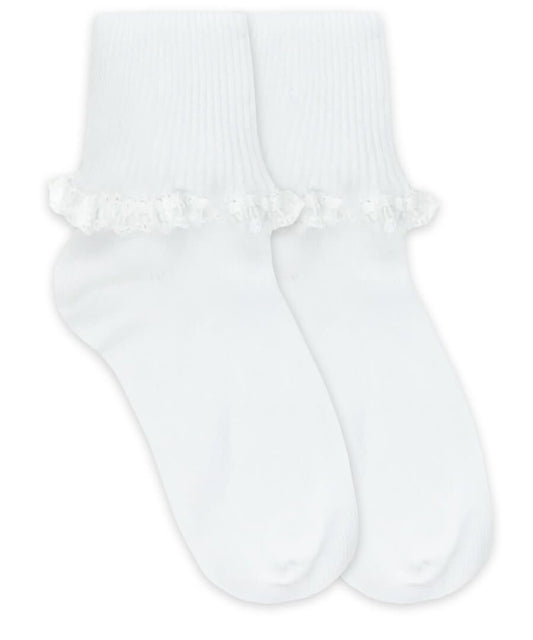 Cluny & Satin Lace Cuff Socks