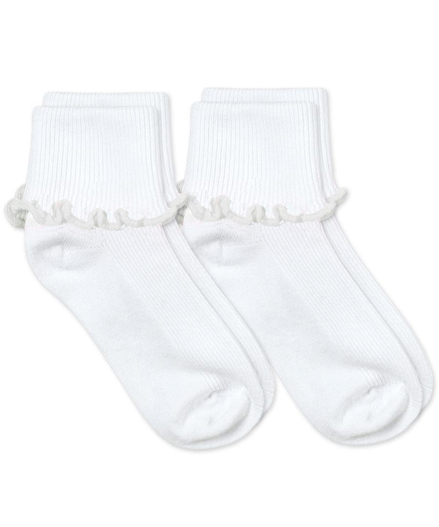 Ripple Edge Smooth Toe Turn Cuff Socks-2 Pack