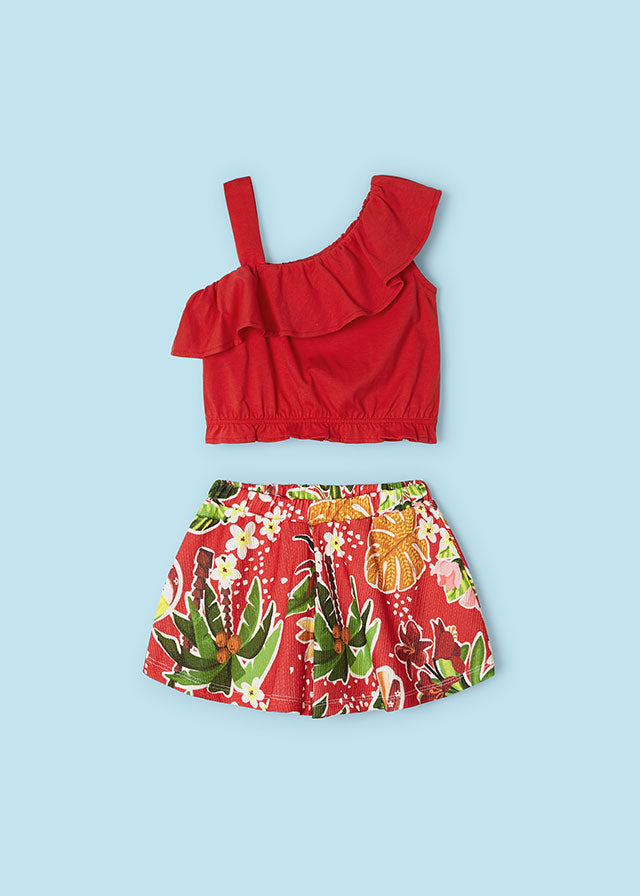 Crepe Short Set-Grenadine