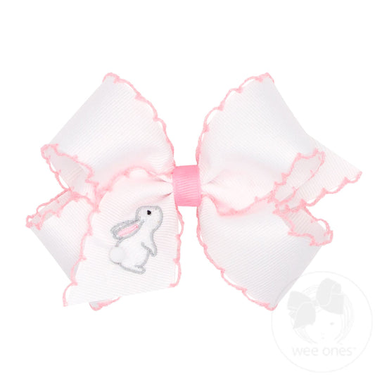 MED Pink Moonstitch Bow-Bunny