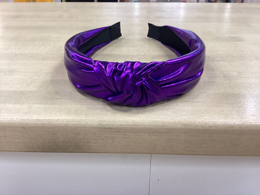 Top Knot Metallic Headband-Purple