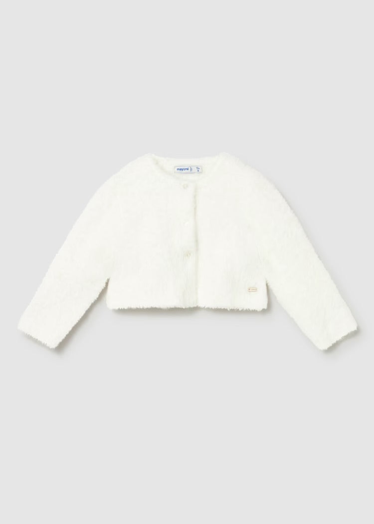 Furry Cardigan-Ivory