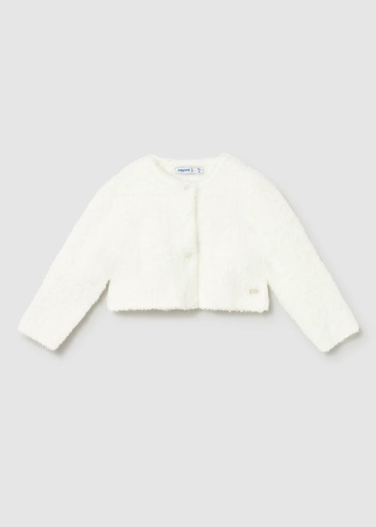 Furry Cardigan-Ivory