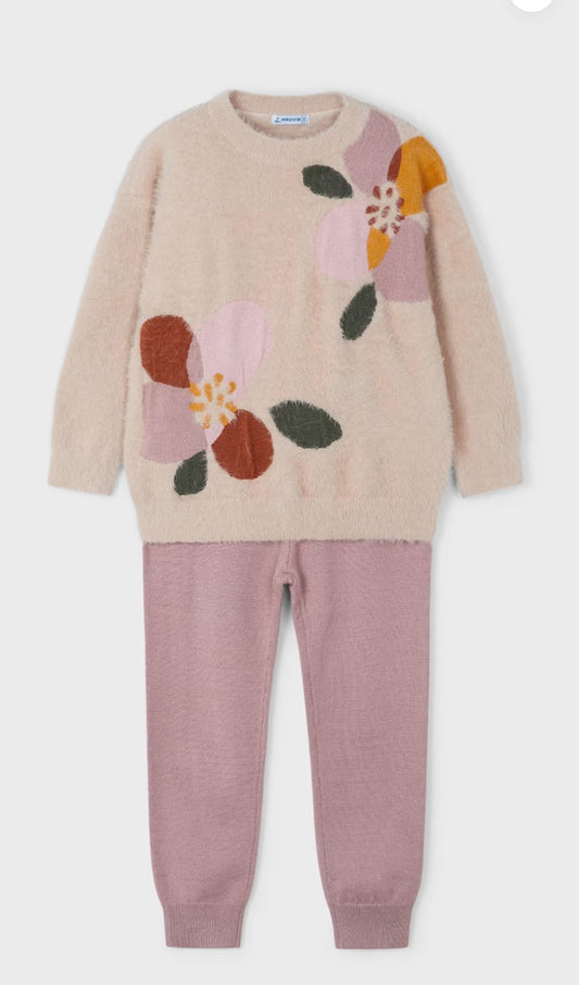 Knit Pant Set-Rose