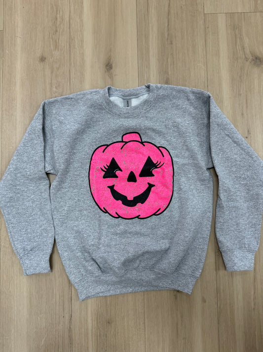 Vintage Pink Jack-O-Lantern Sweatshirt