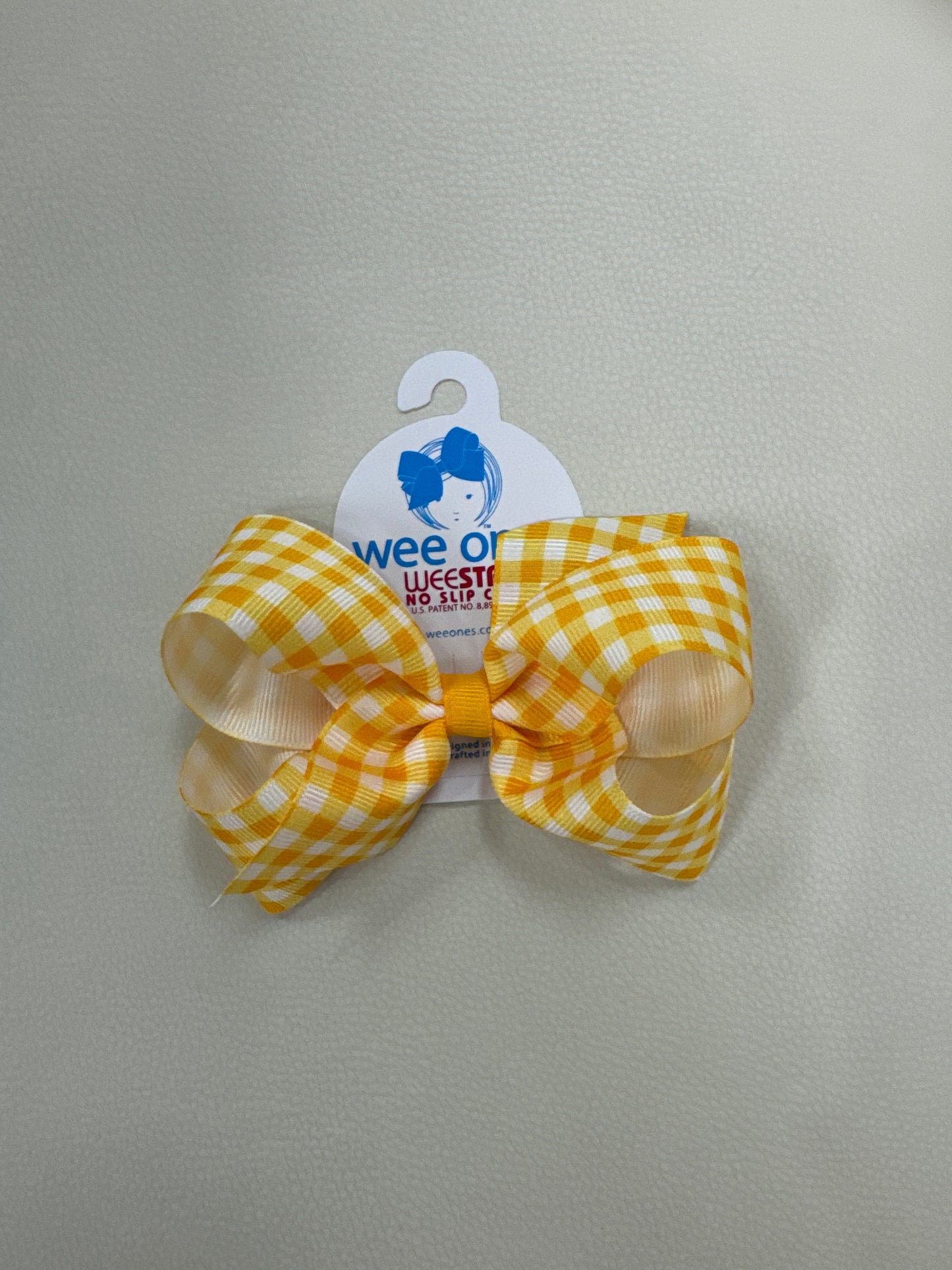 MED Gingham Bow-Yellow Gold