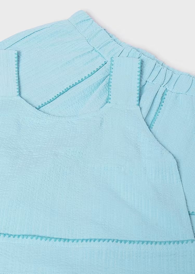 Blue Knit Tank & Short Set