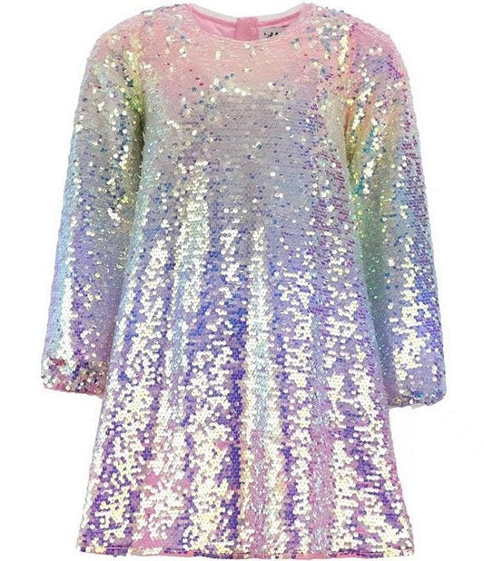 Sequin L/S Ombre Party Dress