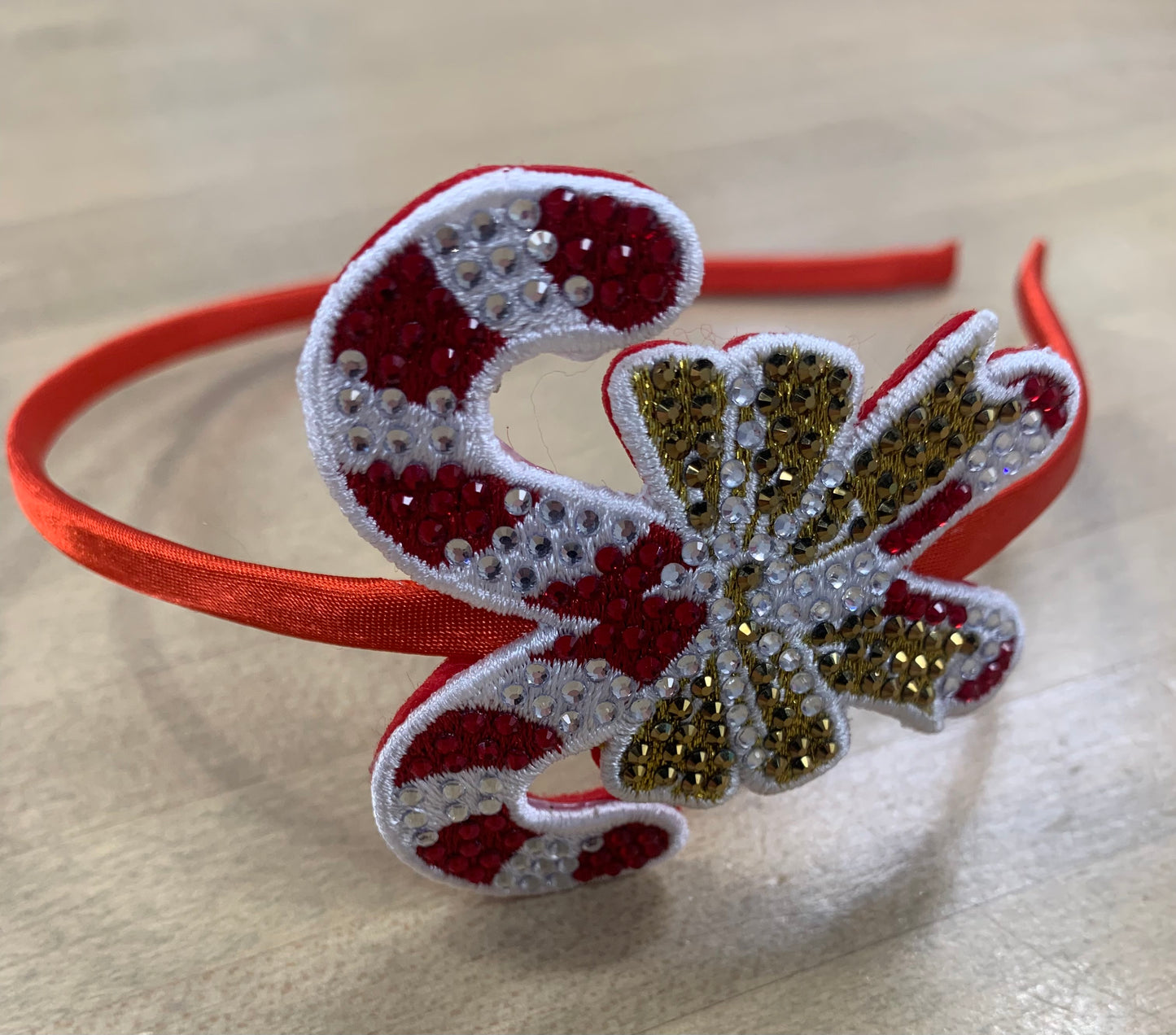 Candy Cane Rhinestone Patch Headband