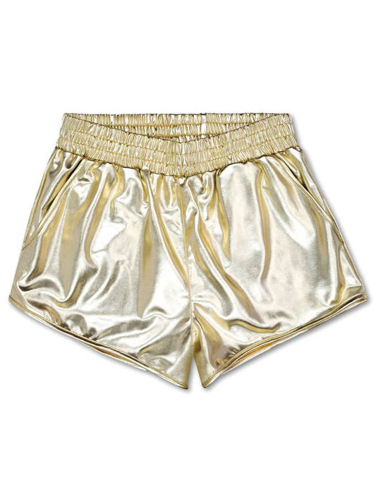 Metallic Shorts-Gold