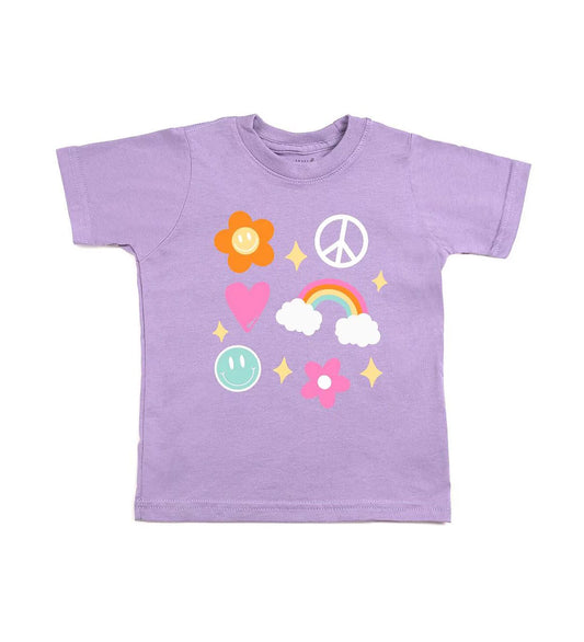 Happy Doodle T-Shirt-Lavender