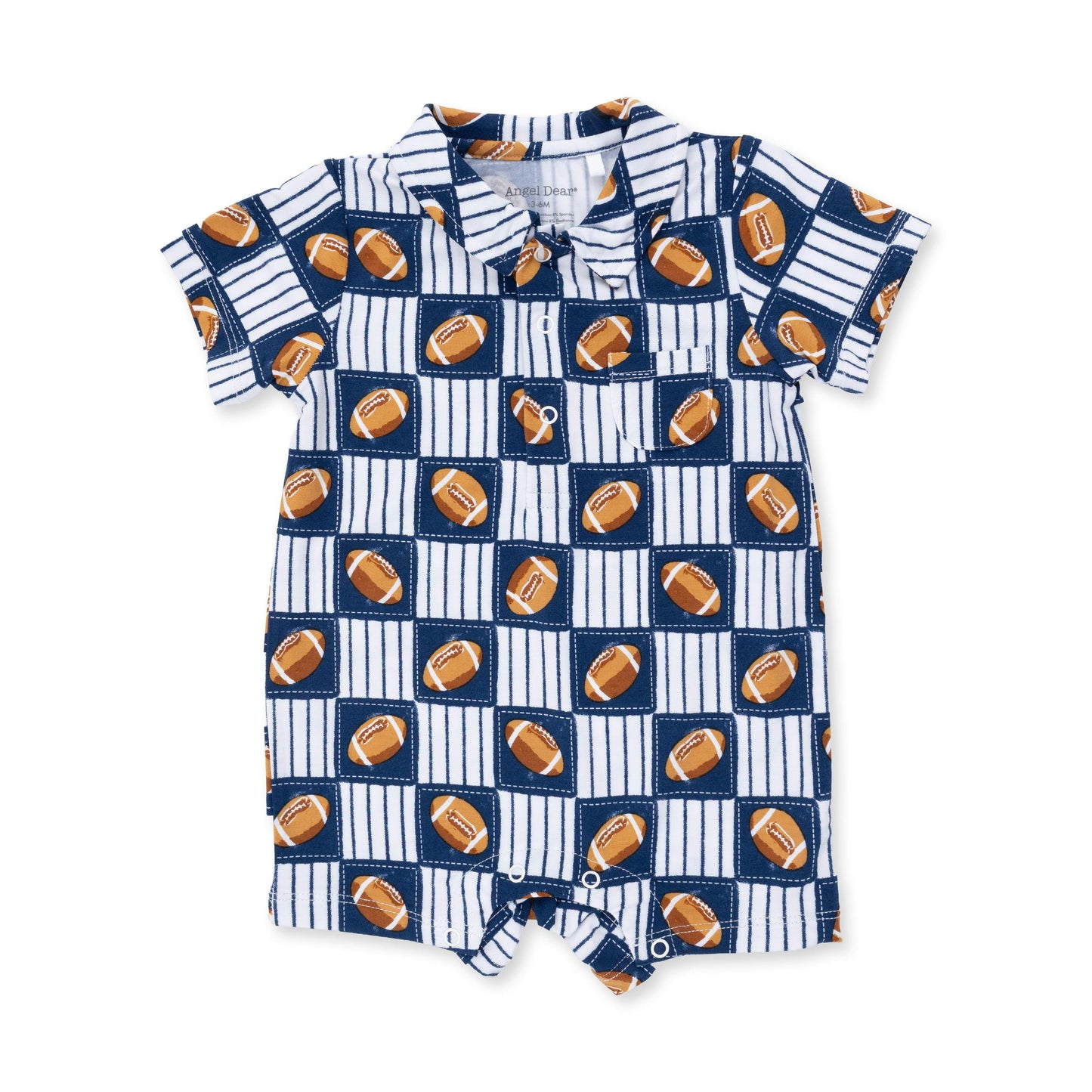 Football Patchwork Polo Romper