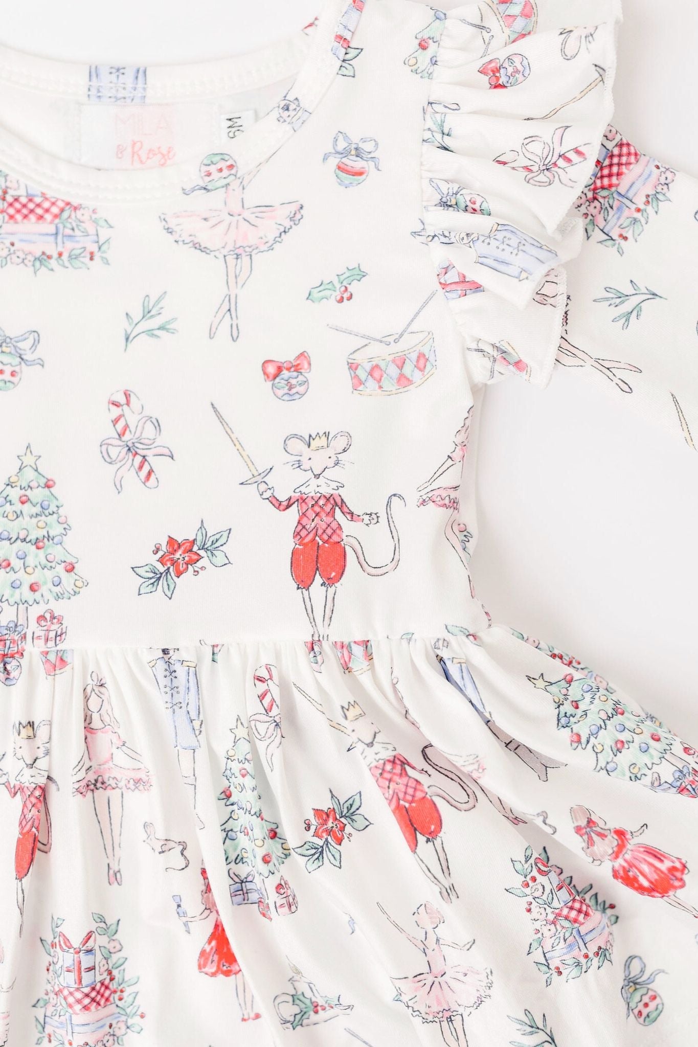 Clara's Christmas Twirl Flutter Bodysuit