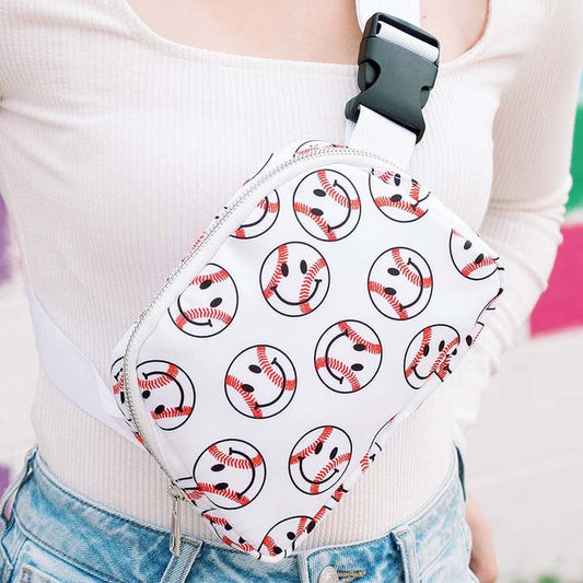 Baseball Happy Faces Fanny Pack