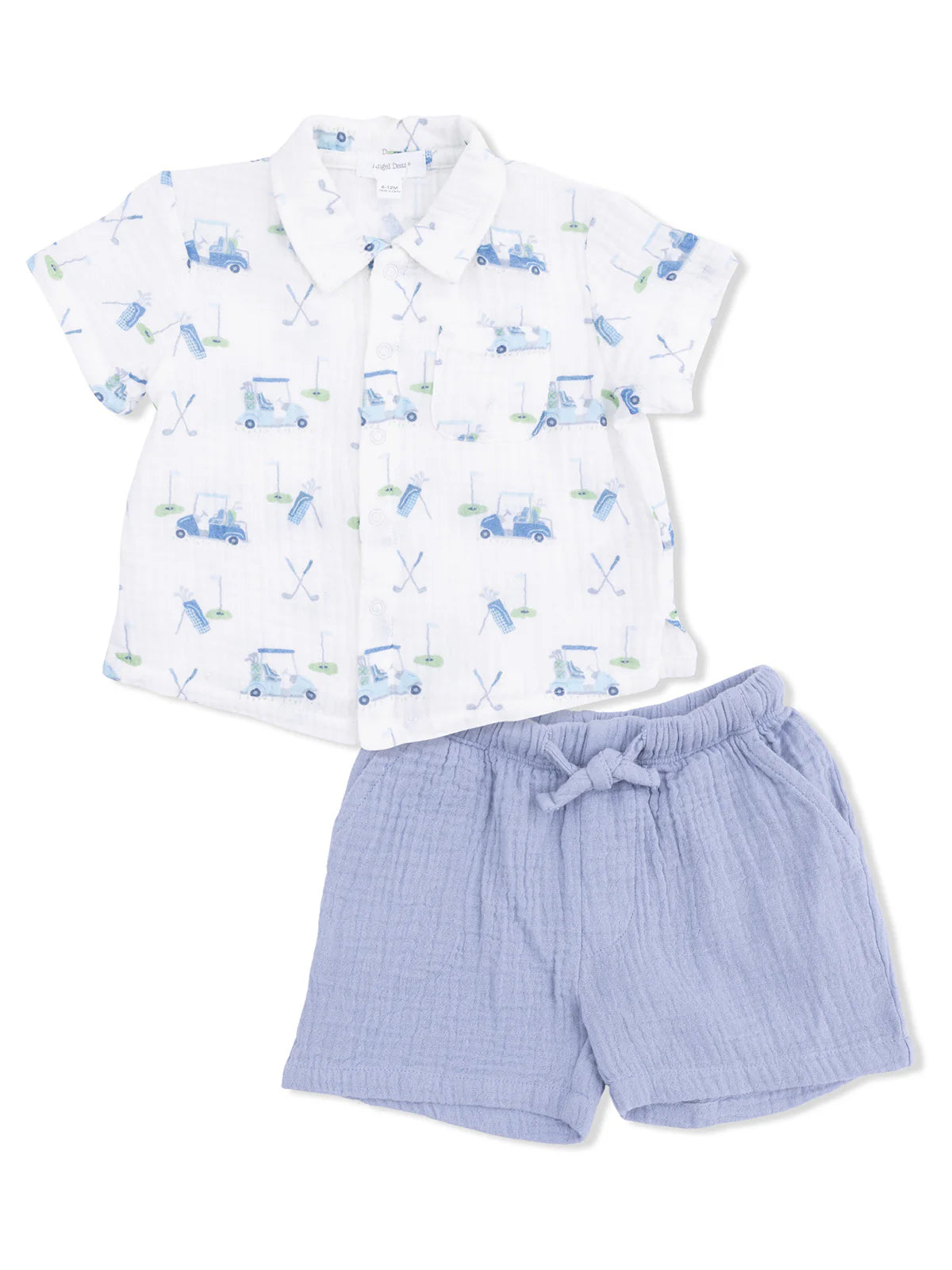Baby Golf Cart Button Shirt & Shorts