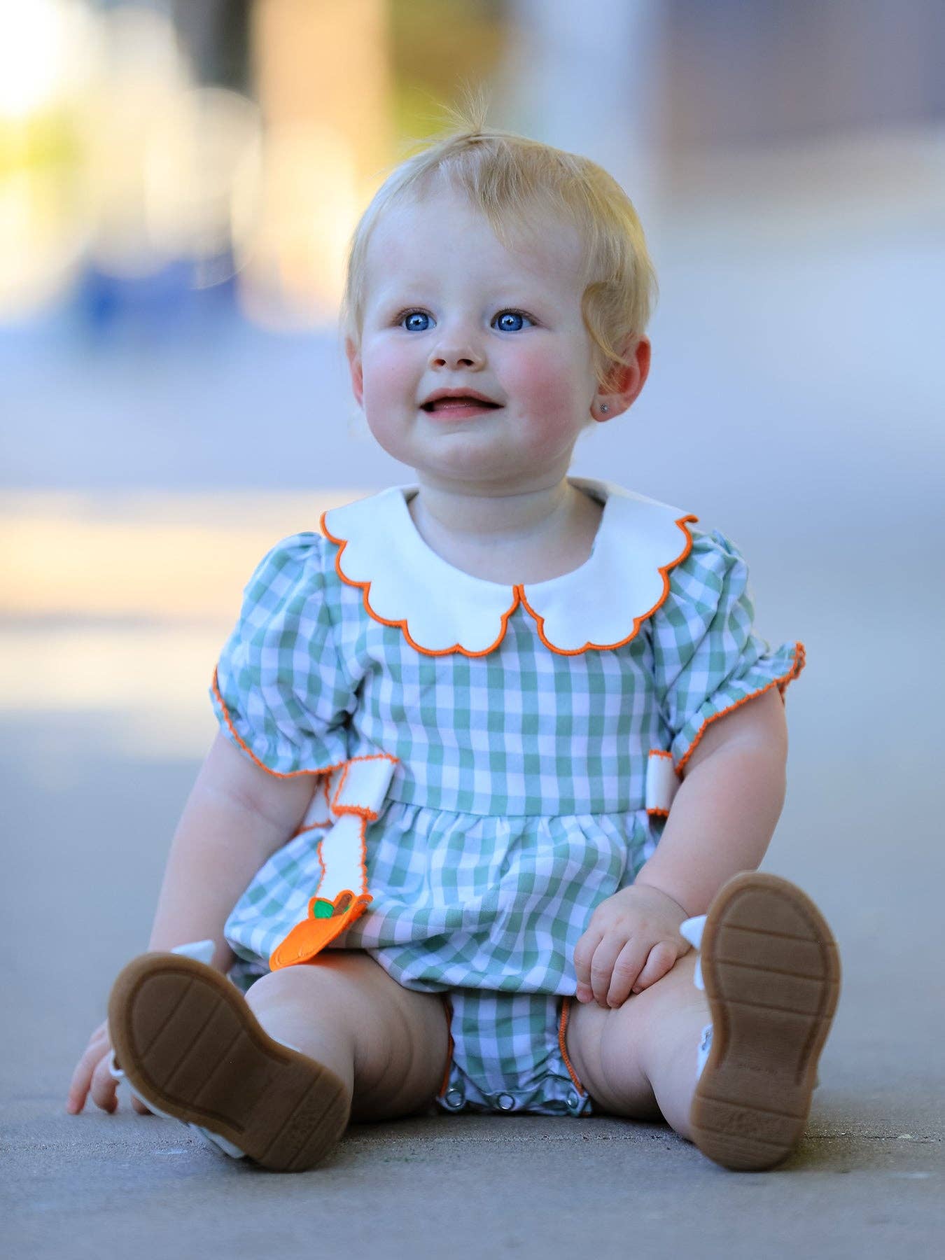 Fall Plaid Pumpkin Bow Romper