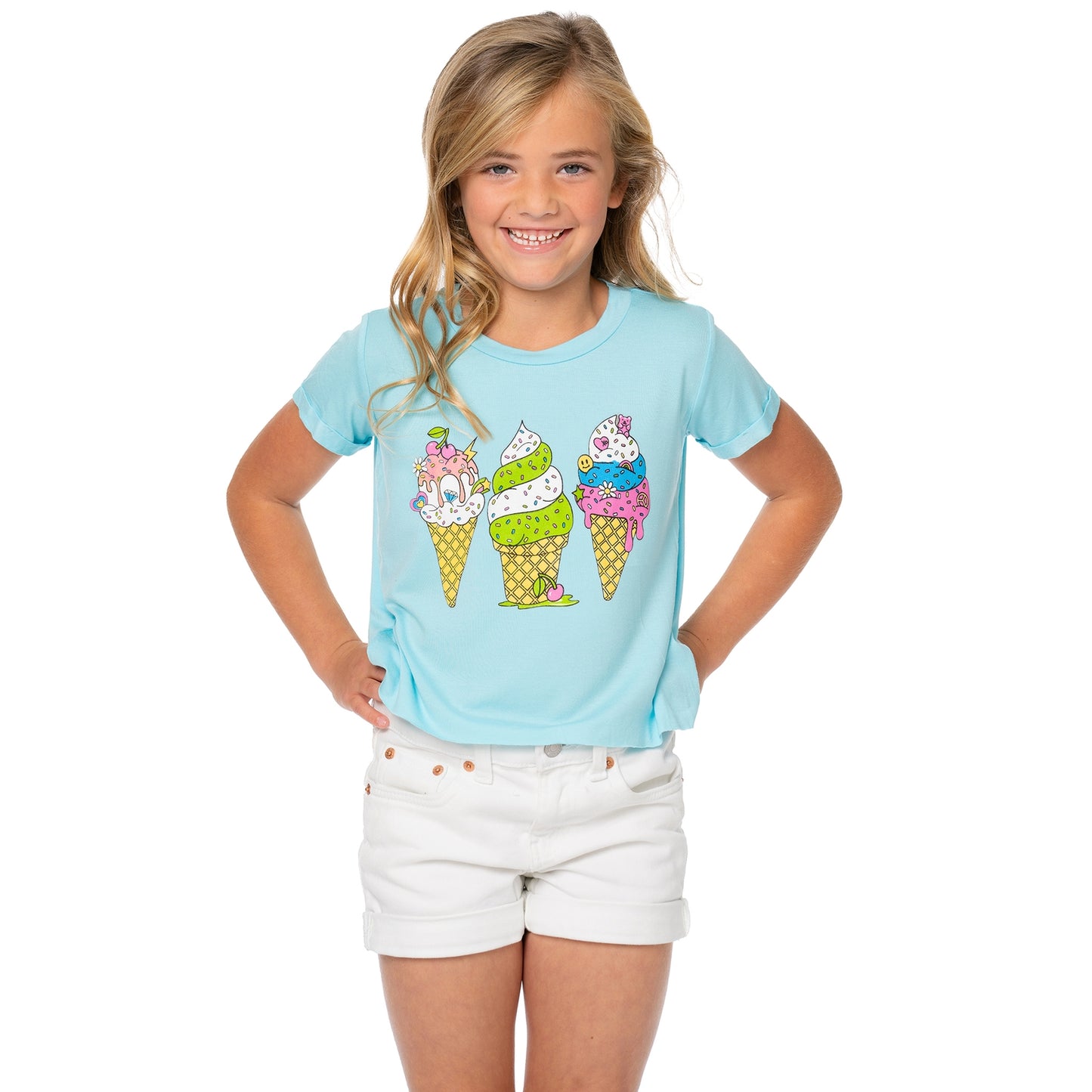 Ice Cream Cone Crop Tee