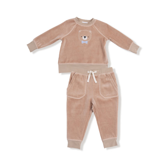 Velour Bear Sweatshirt & Jogger