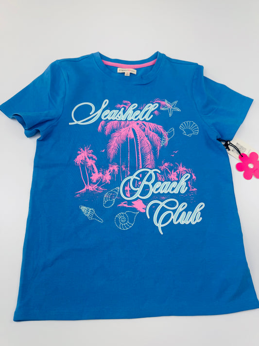 Seashell Beach Club Embroidered Graphic Tee