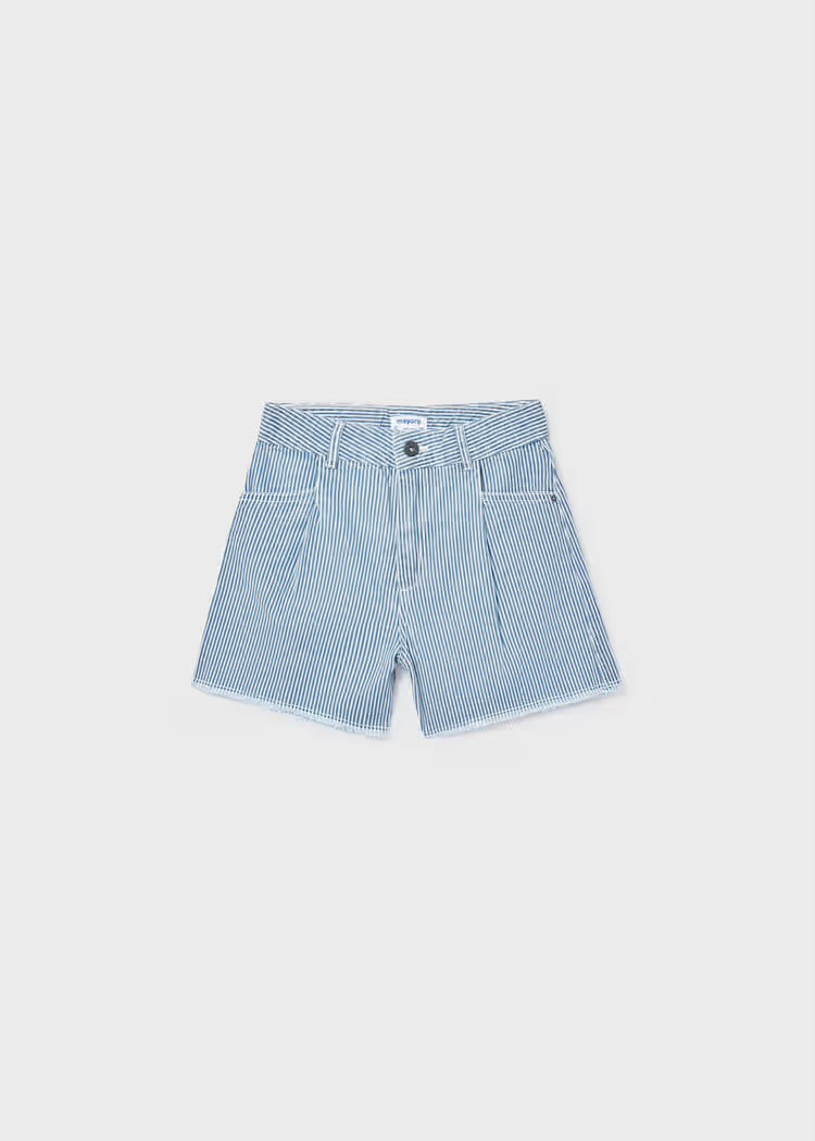 Striped Denim Shorts