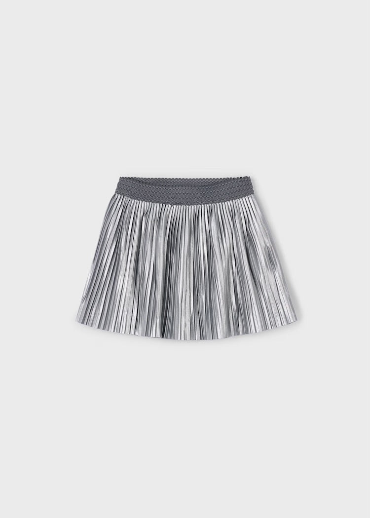Silver Pleated Skirt
