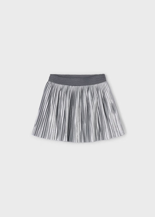 Silver Pleated Skirt