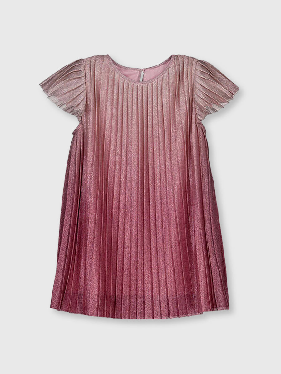 Ombre Pleated Dress-Raspberry