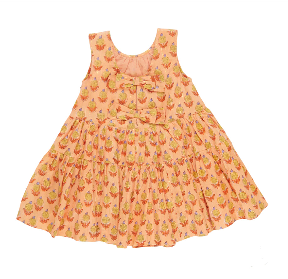 Eloise Dress-Orange Dalhia