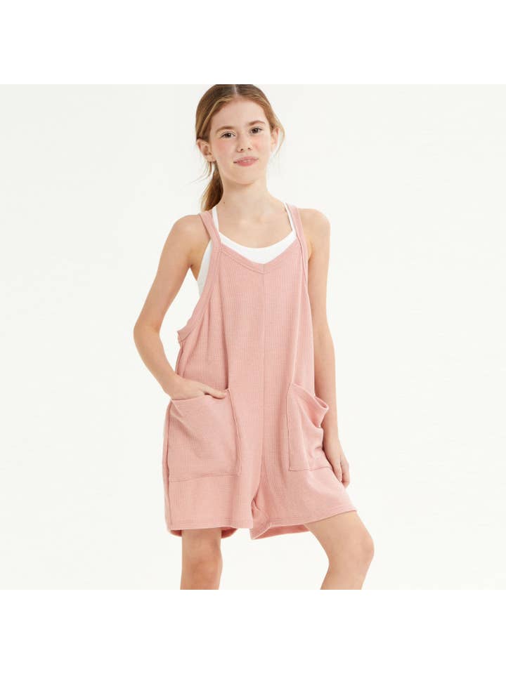 Dusty Pink Overall Romper