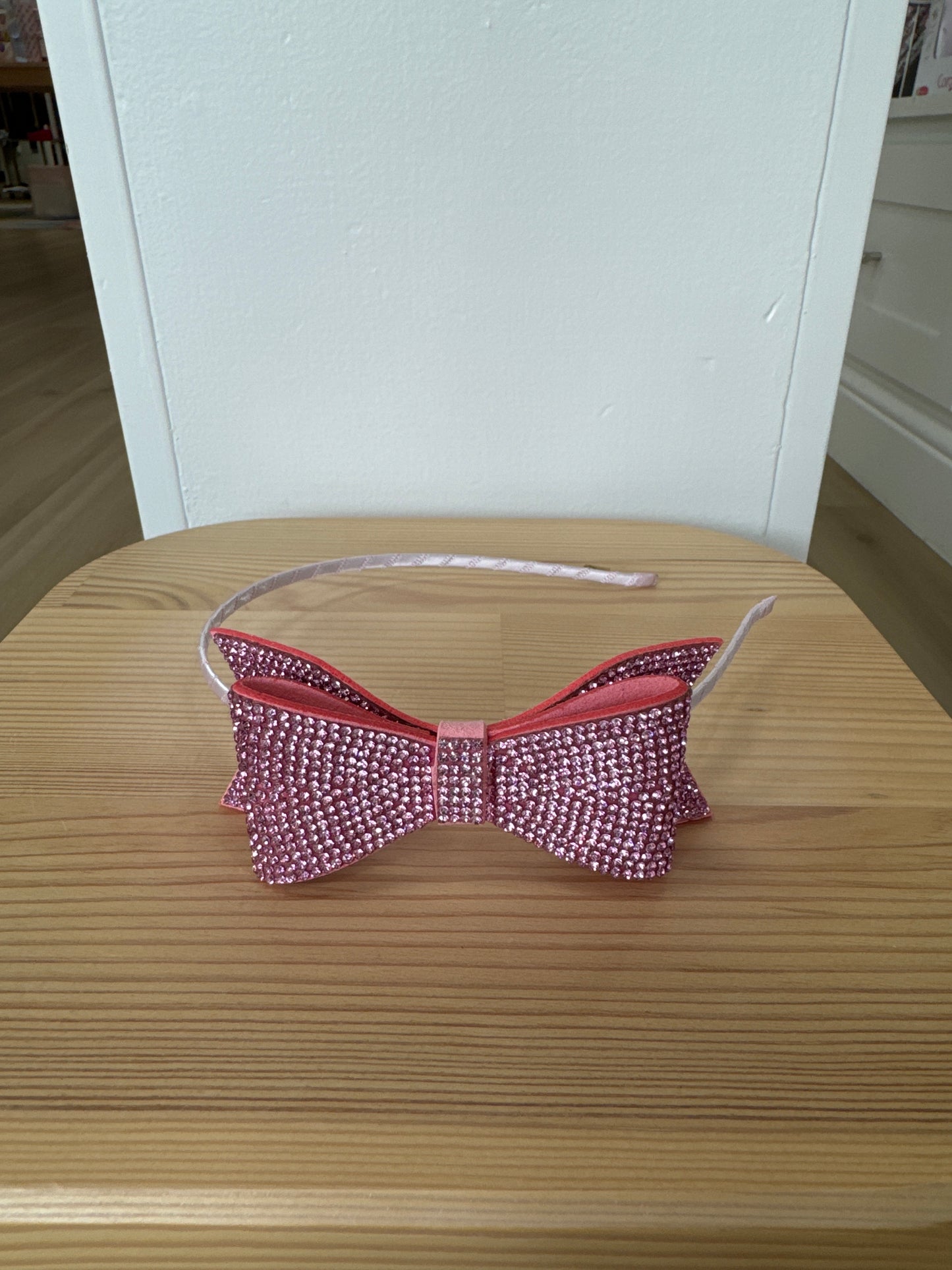 Crystal Bow Headband-Pink