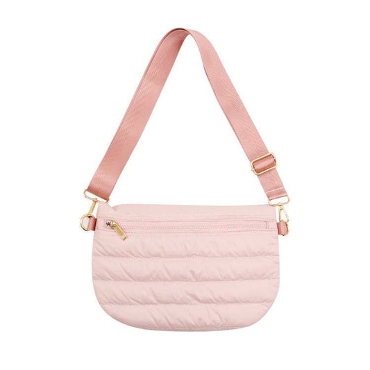 Pink Puffer Messenger Crossbody