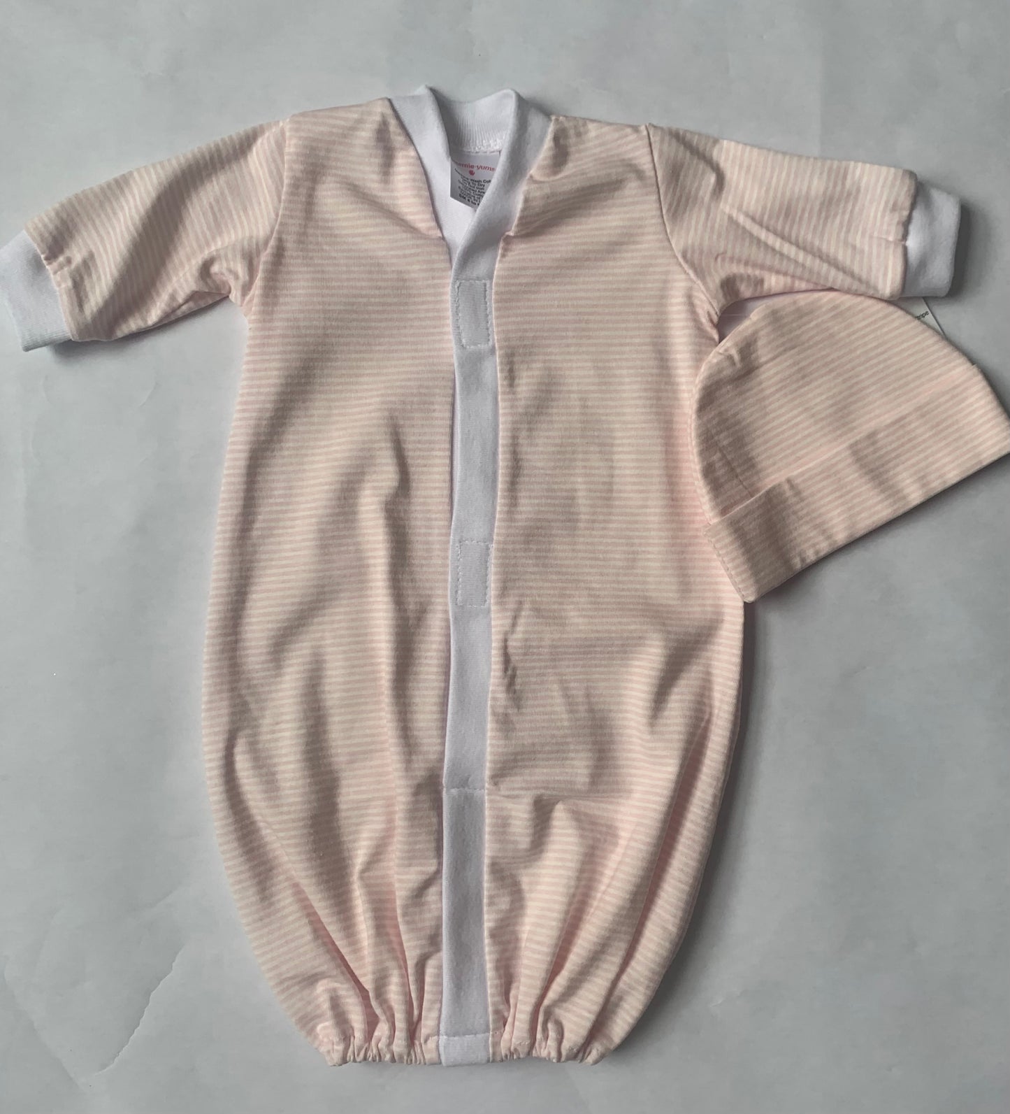 Preemie Gown-Pink Stripe