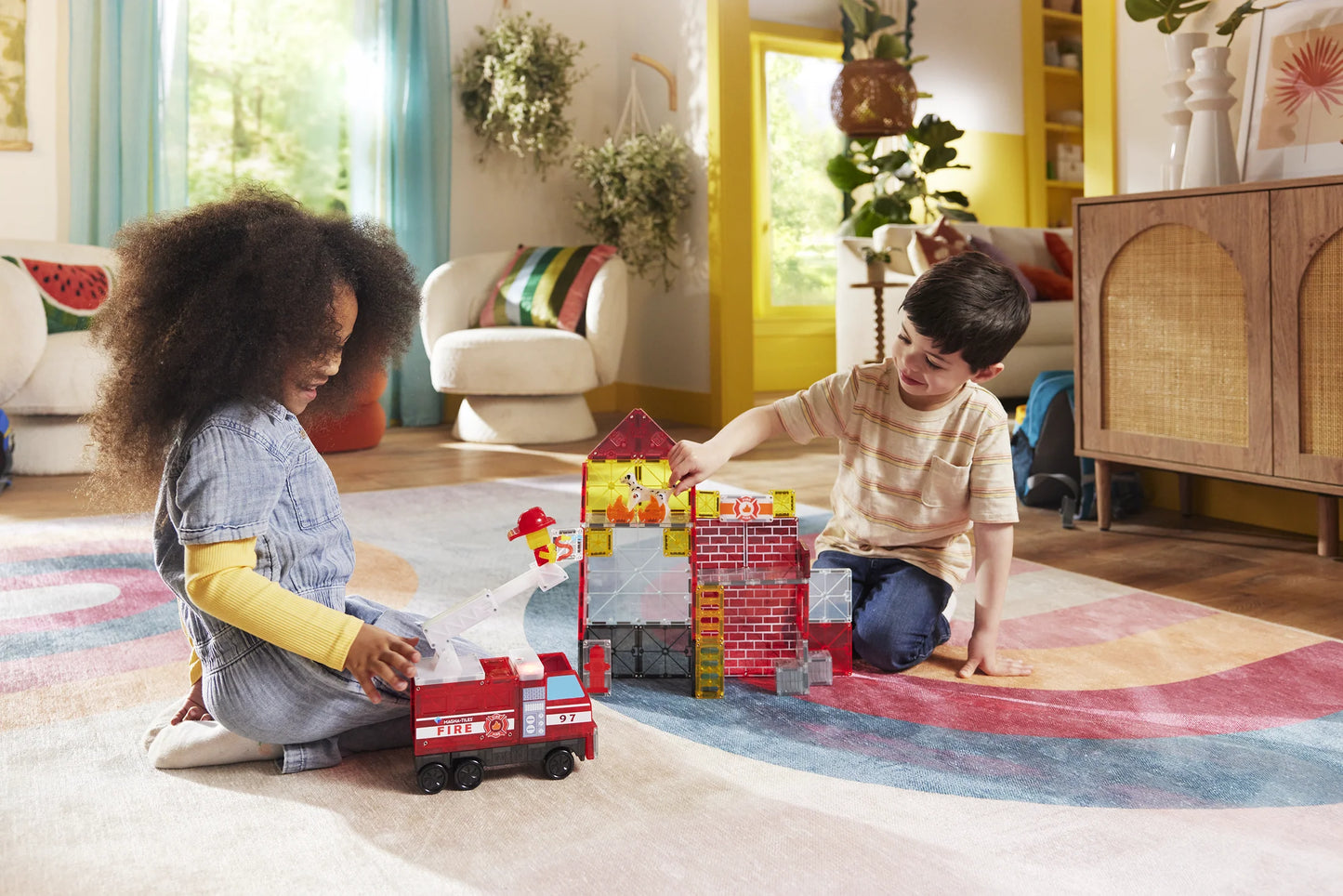 Magna-Tiles Fire Station