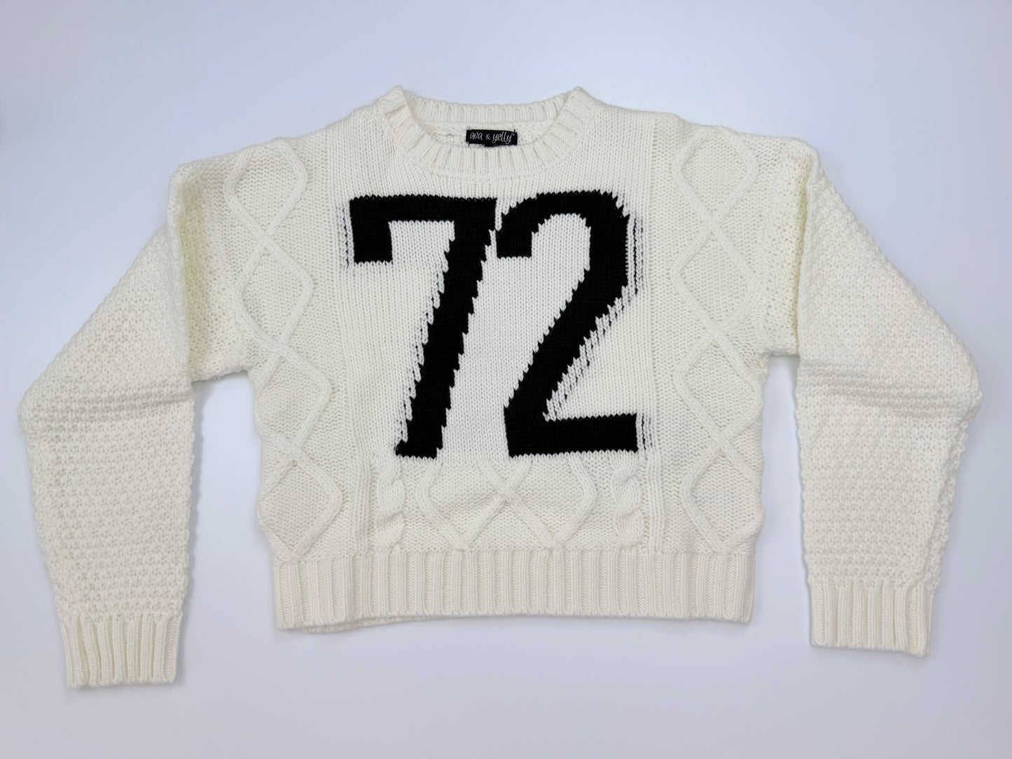 Varsity Number Cable Sweater