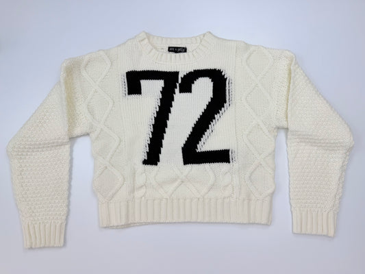 Varsity Number Cable Sweater
