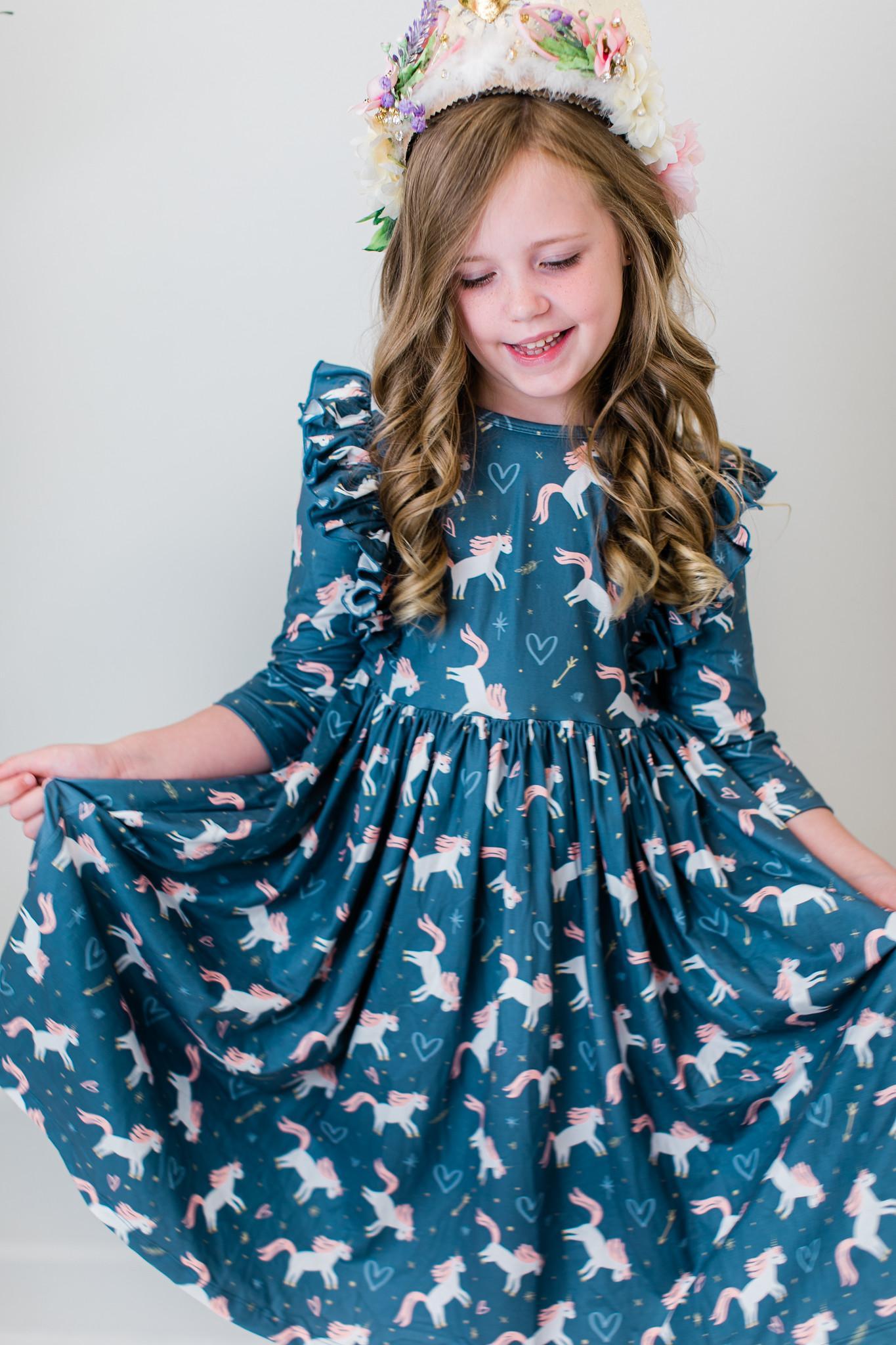 Unicorn Wish Ruffle Twirl Dress