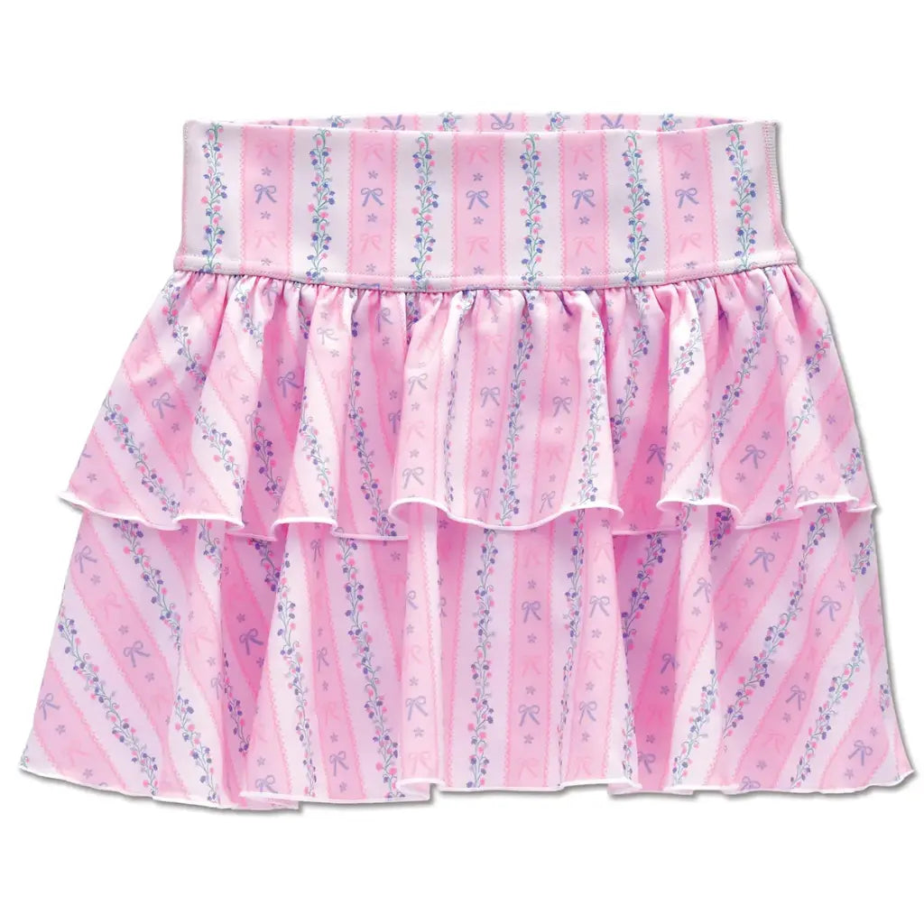 Floral Stripes Skort