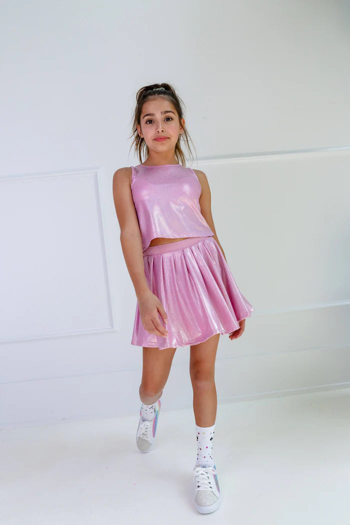 Pink Crystal Tennis Skort Set