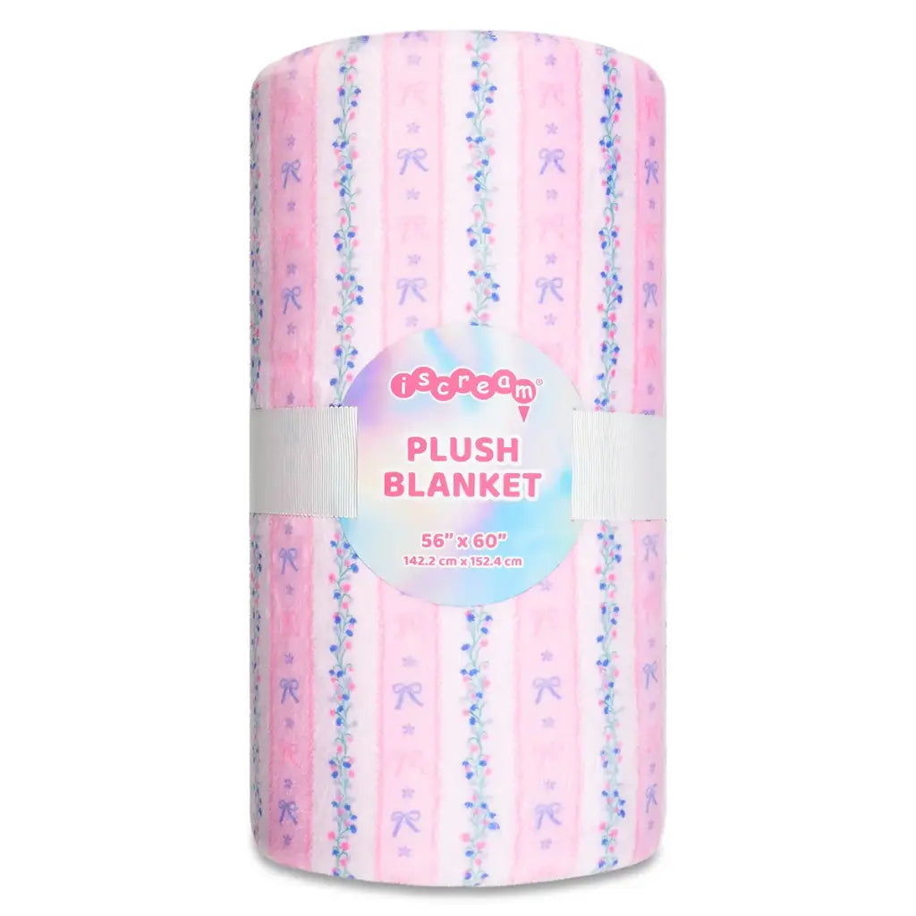 Plush Blanket-Floral Stripes