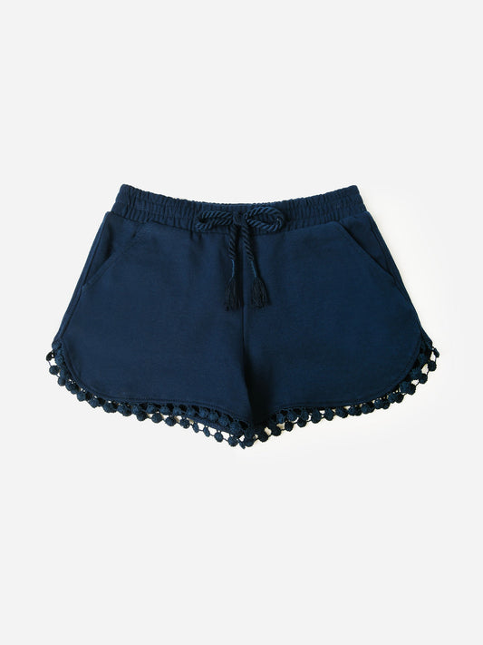 Chenille Shorts-Navy