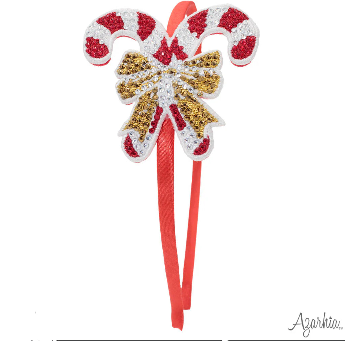 Candy Cane Rhinestone Patch Headband