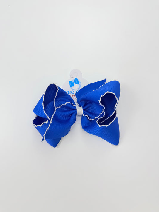 King Moonstitch Bow- Electric Blue/White