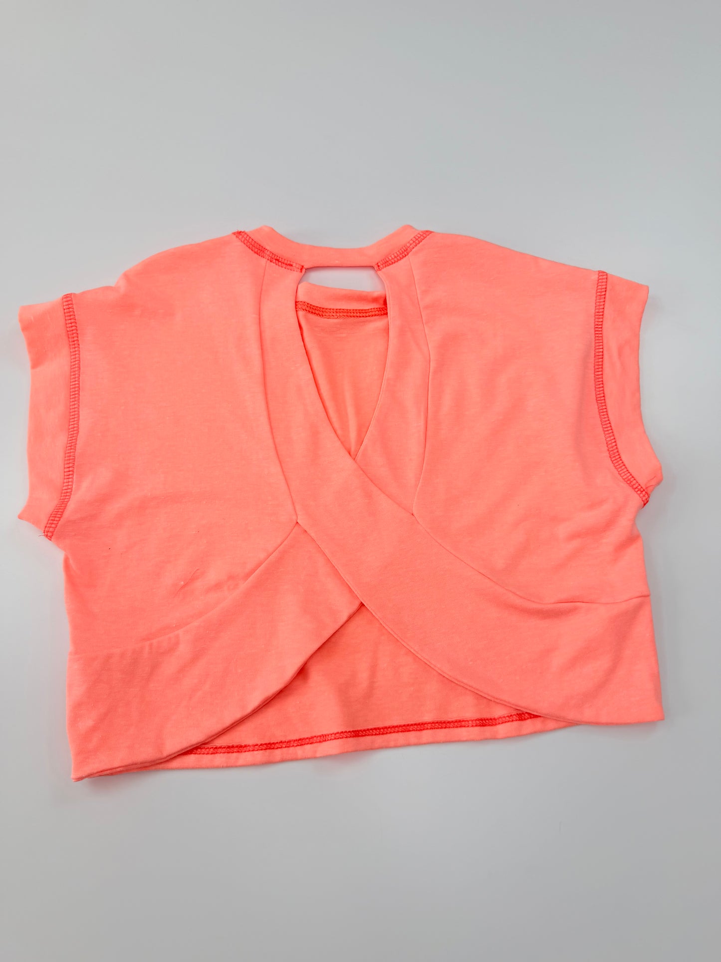 Neon Coral Cutout Back Tee